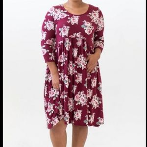 Agnes & Dora Wine-Rose Oakley Dress size S